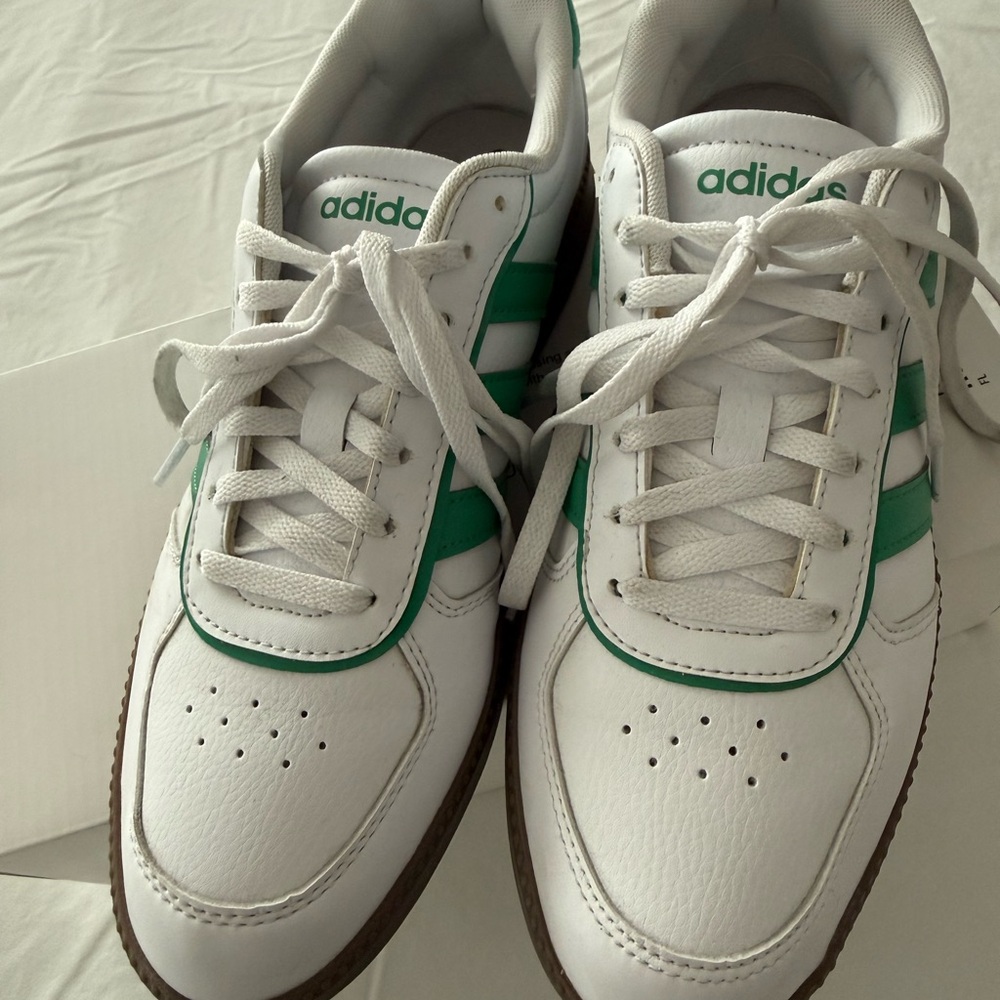 Adidas Women's Classic White and Green Sneakers